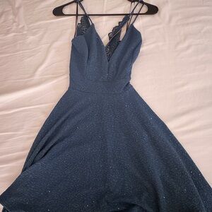 Windsor Blue Sparkle Crossover Dress